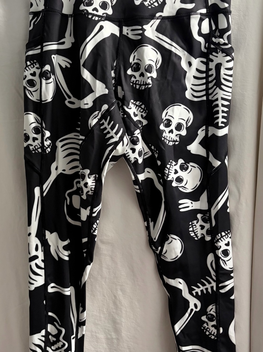 Black & White spandex Skeleton Print Leggings